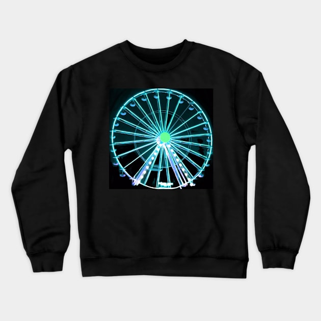 Neon ferris wheel no. 3 Crewneck Sweatshirt by asanaworld